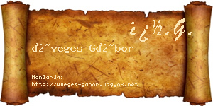 Üveges Gábor névjegykártya